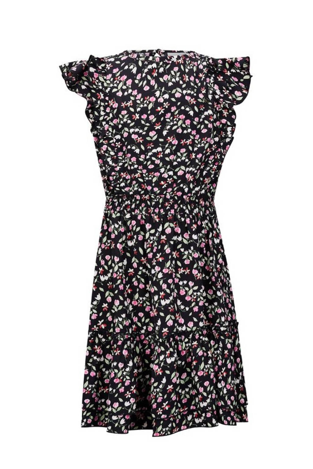 Retour Jeans gebloemde jurk Bonita zwart/roze