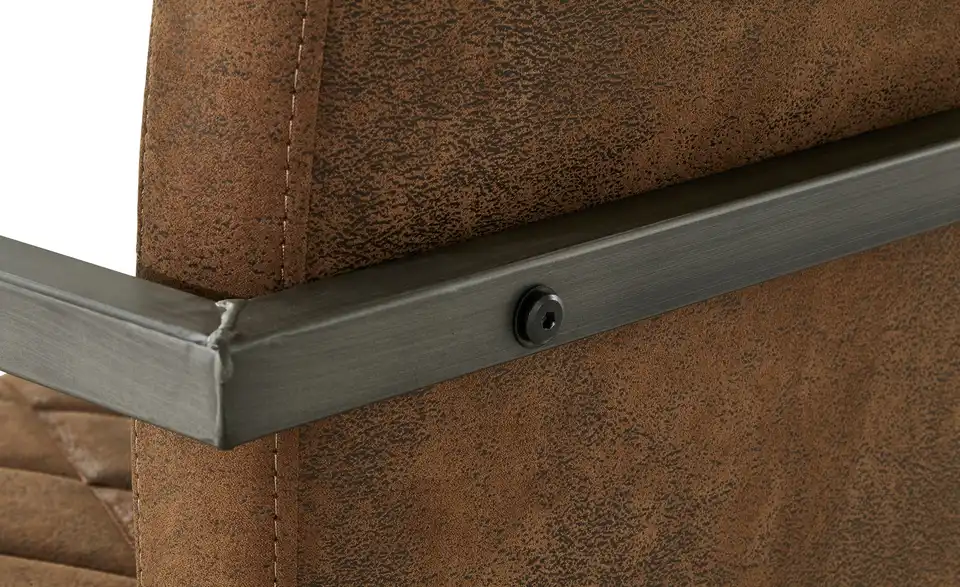 Schwingstuhl Theodor Armlehne Mikrofaser Braun