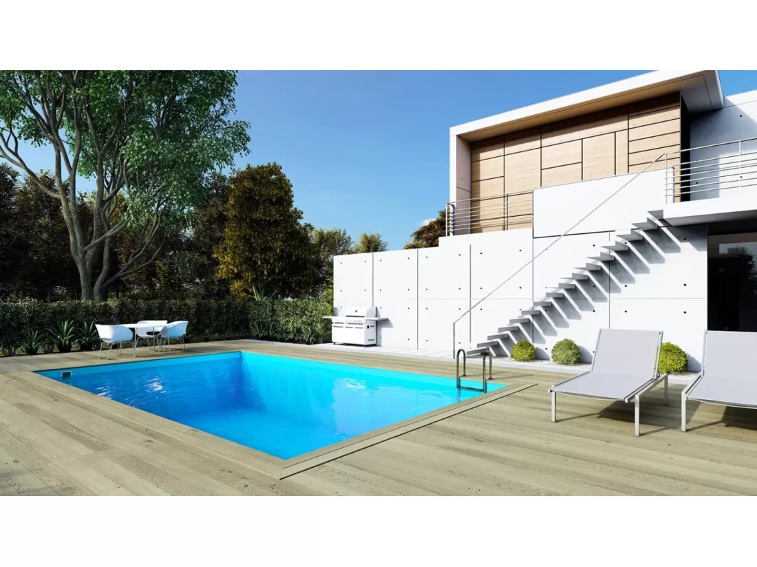 Piscine en bois 8,20x5,20 - H.1,45 m - avec filtration - BAS759OSPI - ALTANKA
