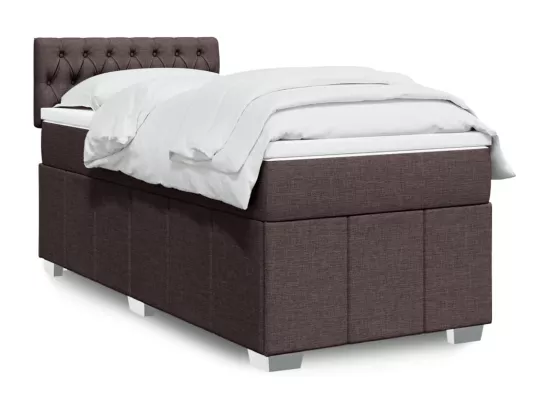 Sommier tapissier avec matelas Marron foncé 90x200 cm