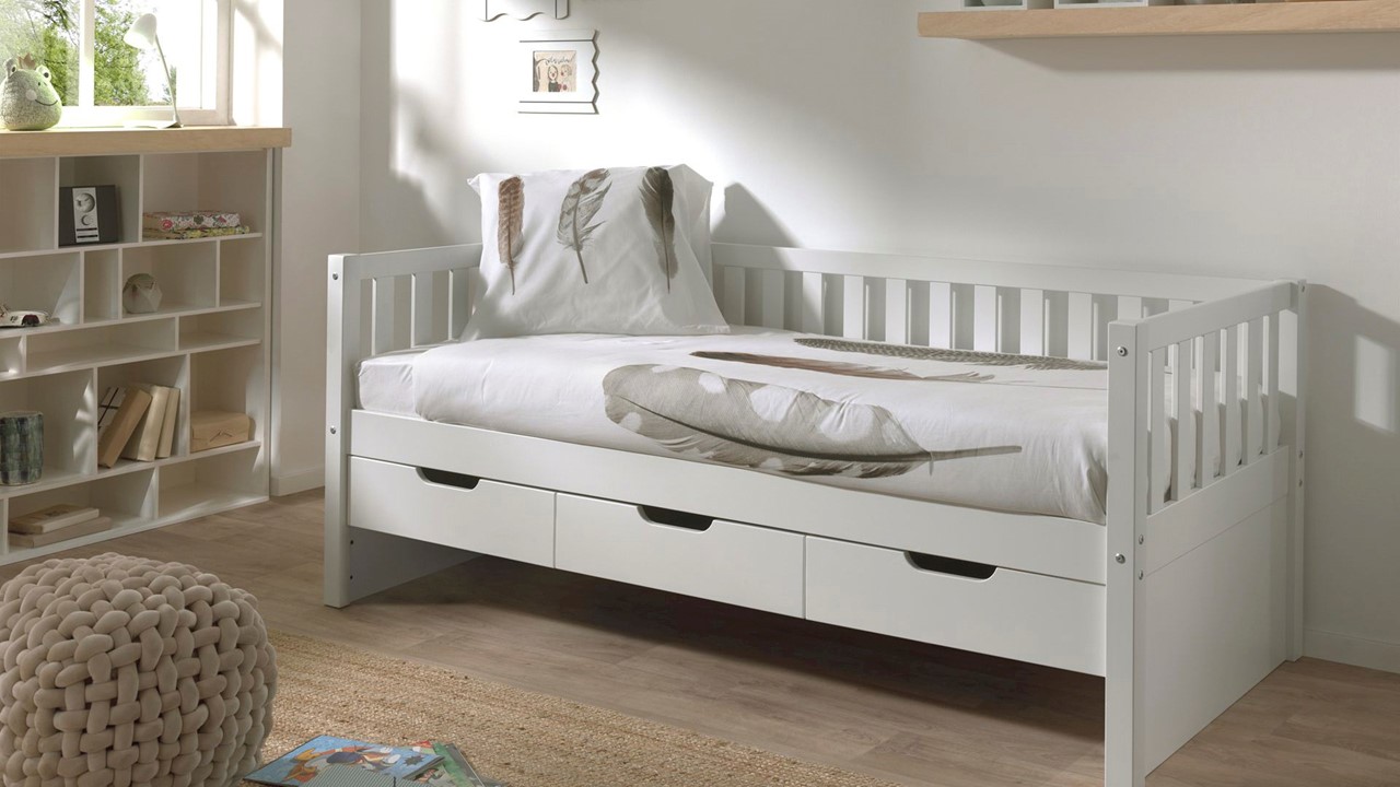 Kajuitbed Fritz met laden wit