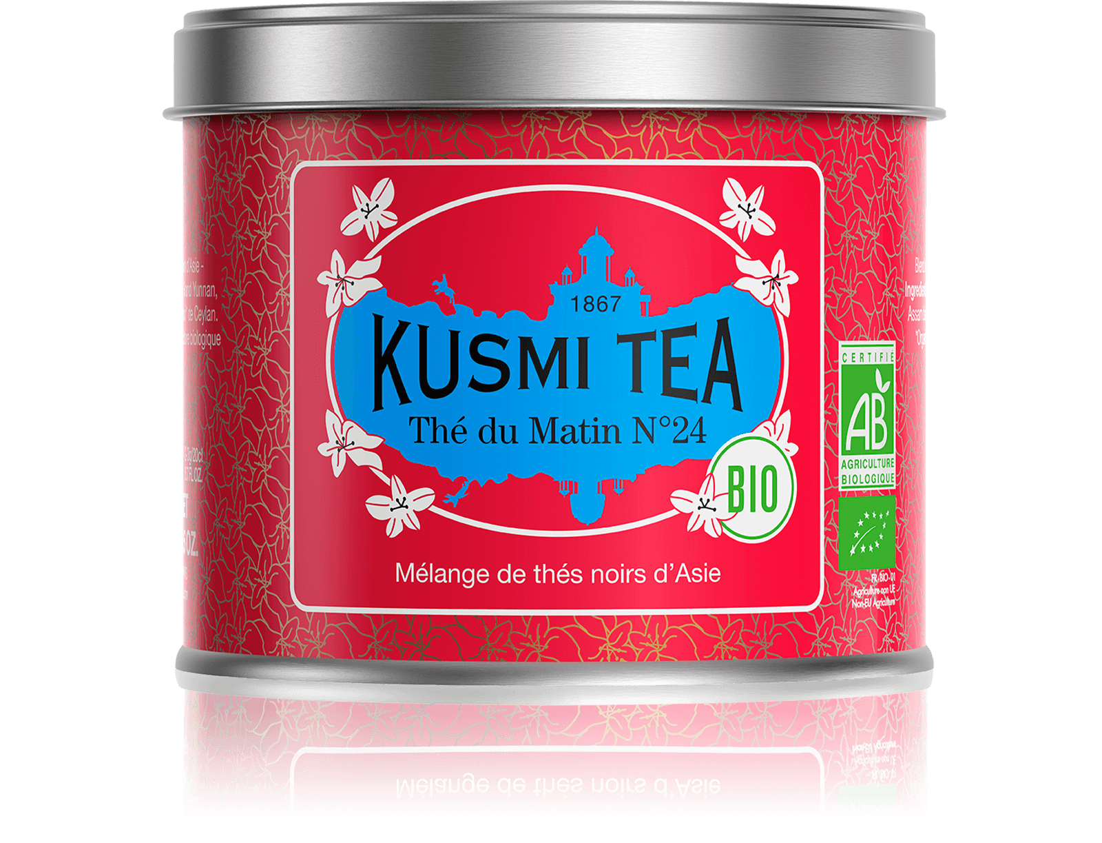 Thé du matin N°24-Thés noirs bio : Ceylan, Assam et Yunnan Boîte 100 g