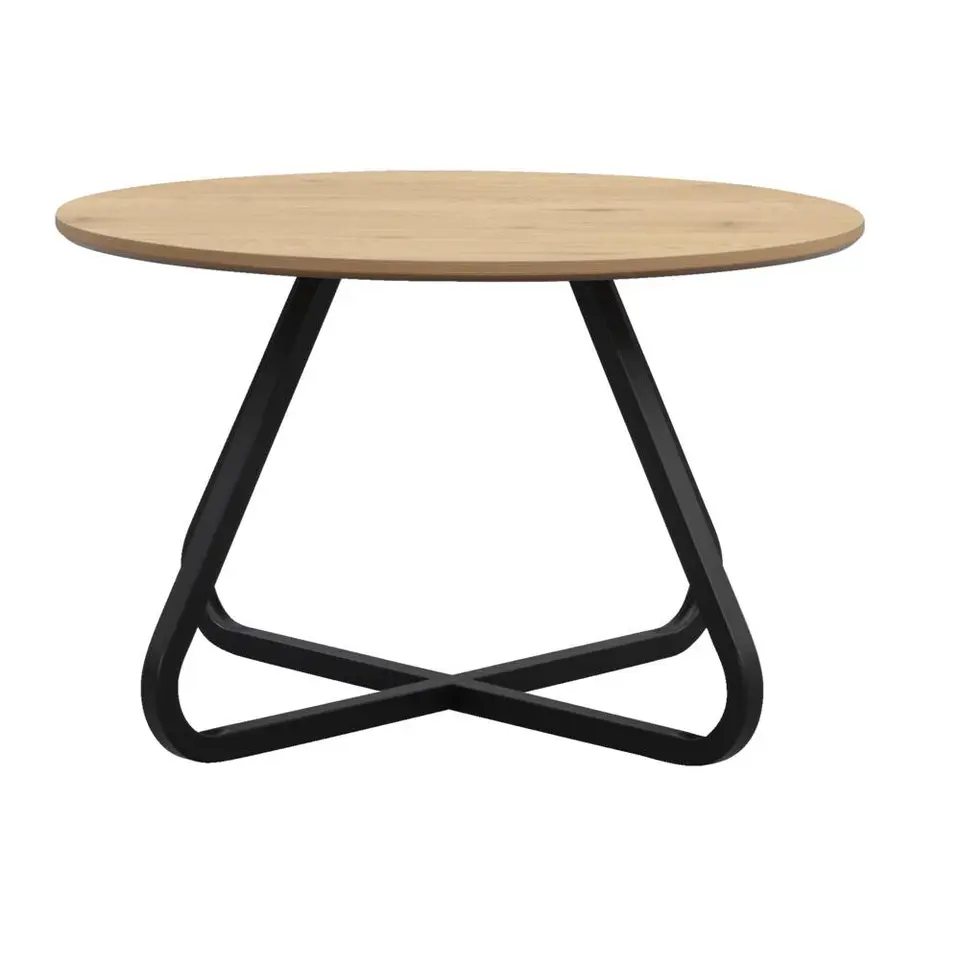 Eettafel Brigitte rond - naturel/zwart - 75Ø120 cm