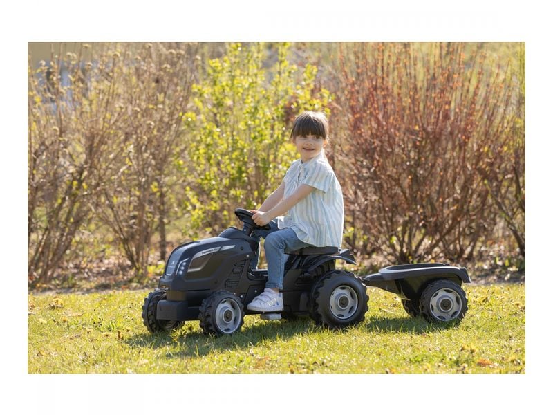Smoby Traktor Farmer XL Schwarz Aufsitztraktor mit Anhänger
