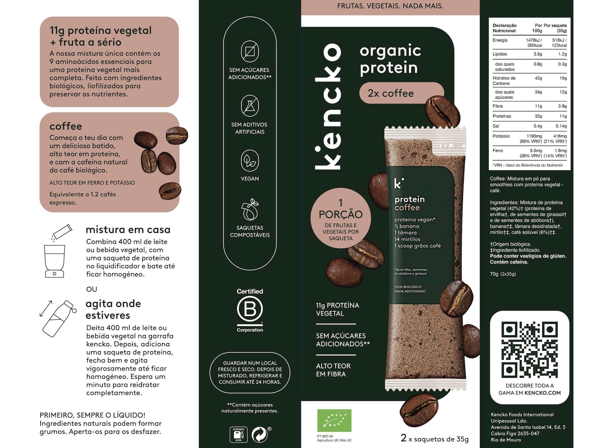 BATIDO KENCKO PROTEINA VEGAN CAFE 2X35G