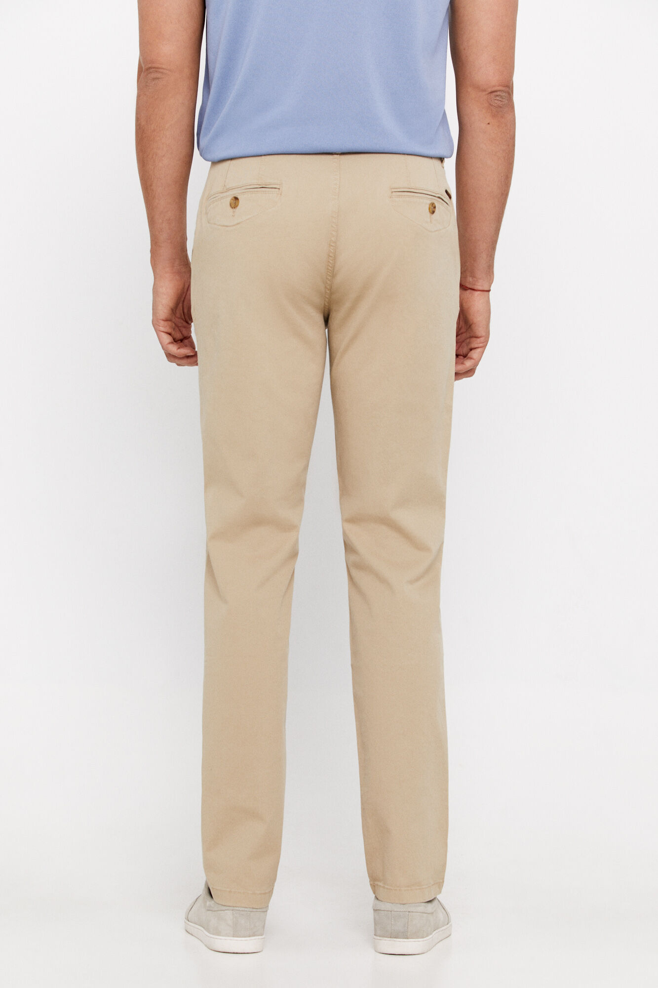 Calça chinesa leve de corte regular - Bege