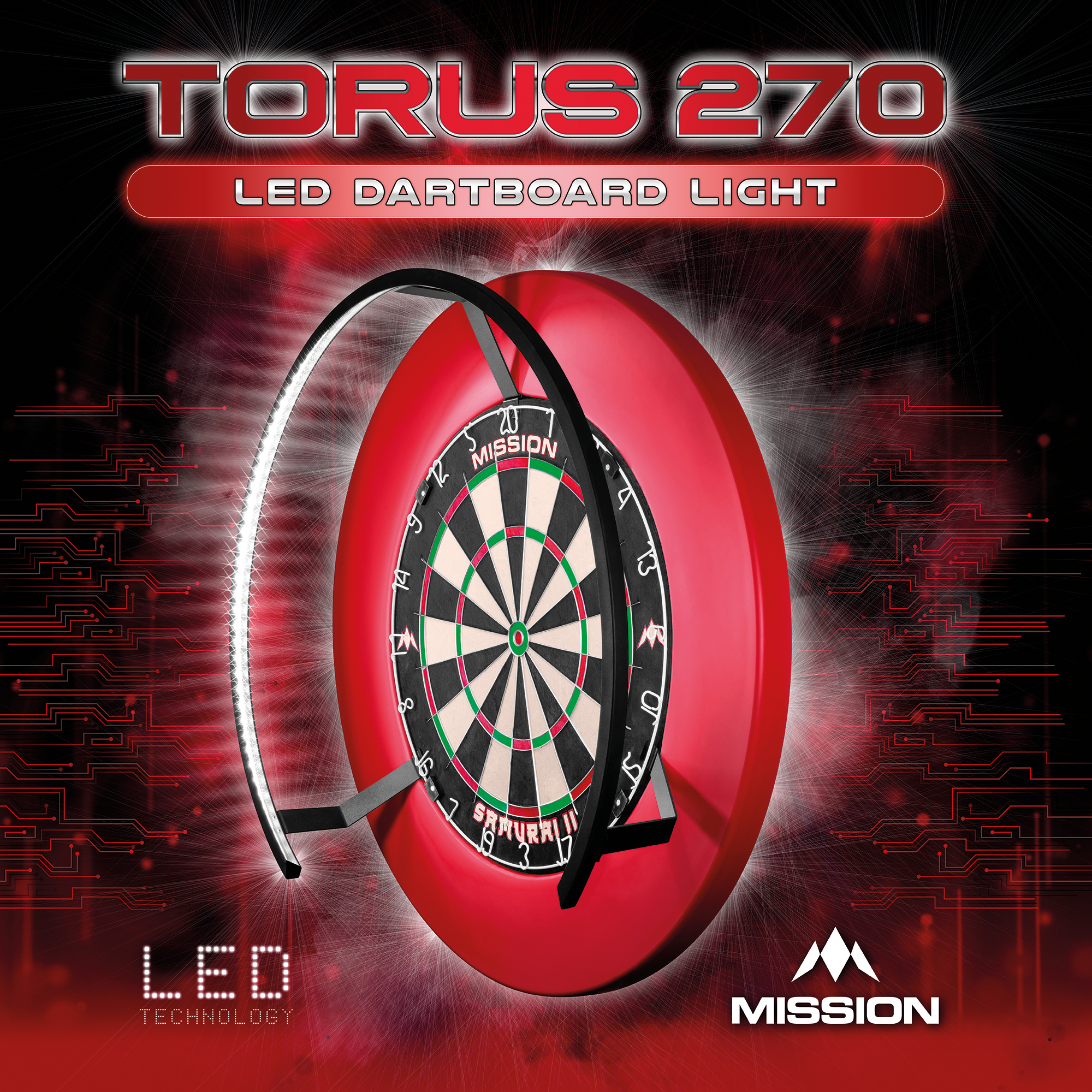 Mission - Torus 270 Dartscheiben Beleuchtung