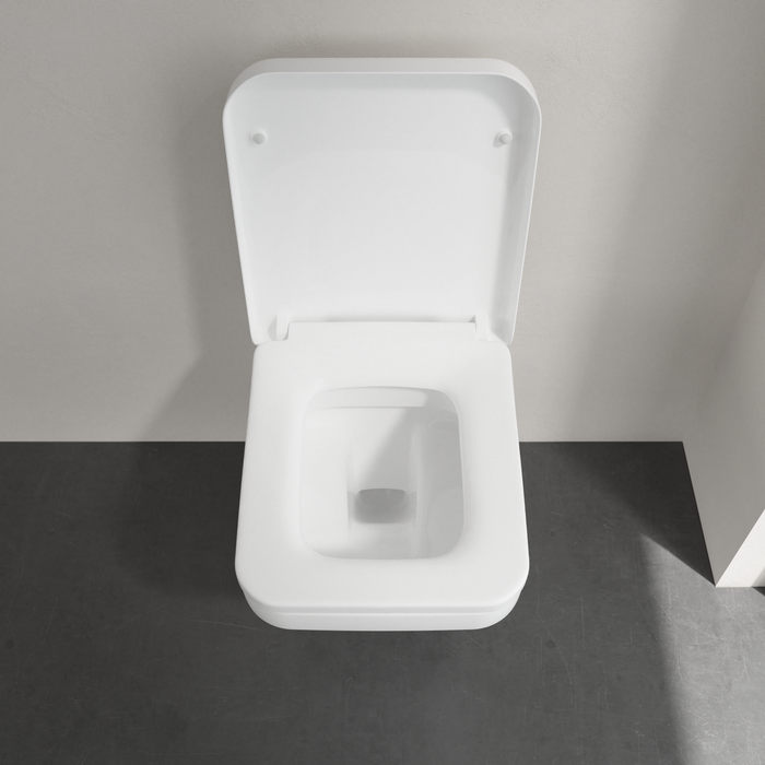 Villeroy & Boch Architectura randloos toilet CeramicPlus rechthoekig met AntiBac wit glans