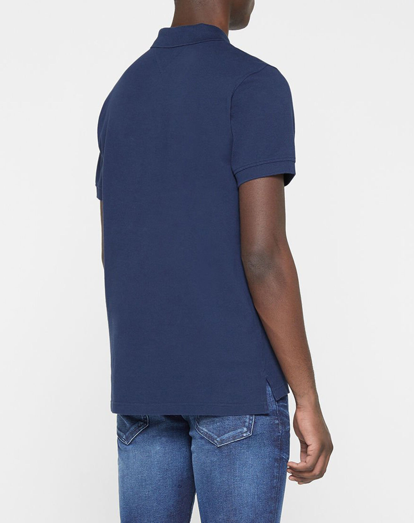 Tommy Jeans Polo 100% Coton Bio Badge bleu marine