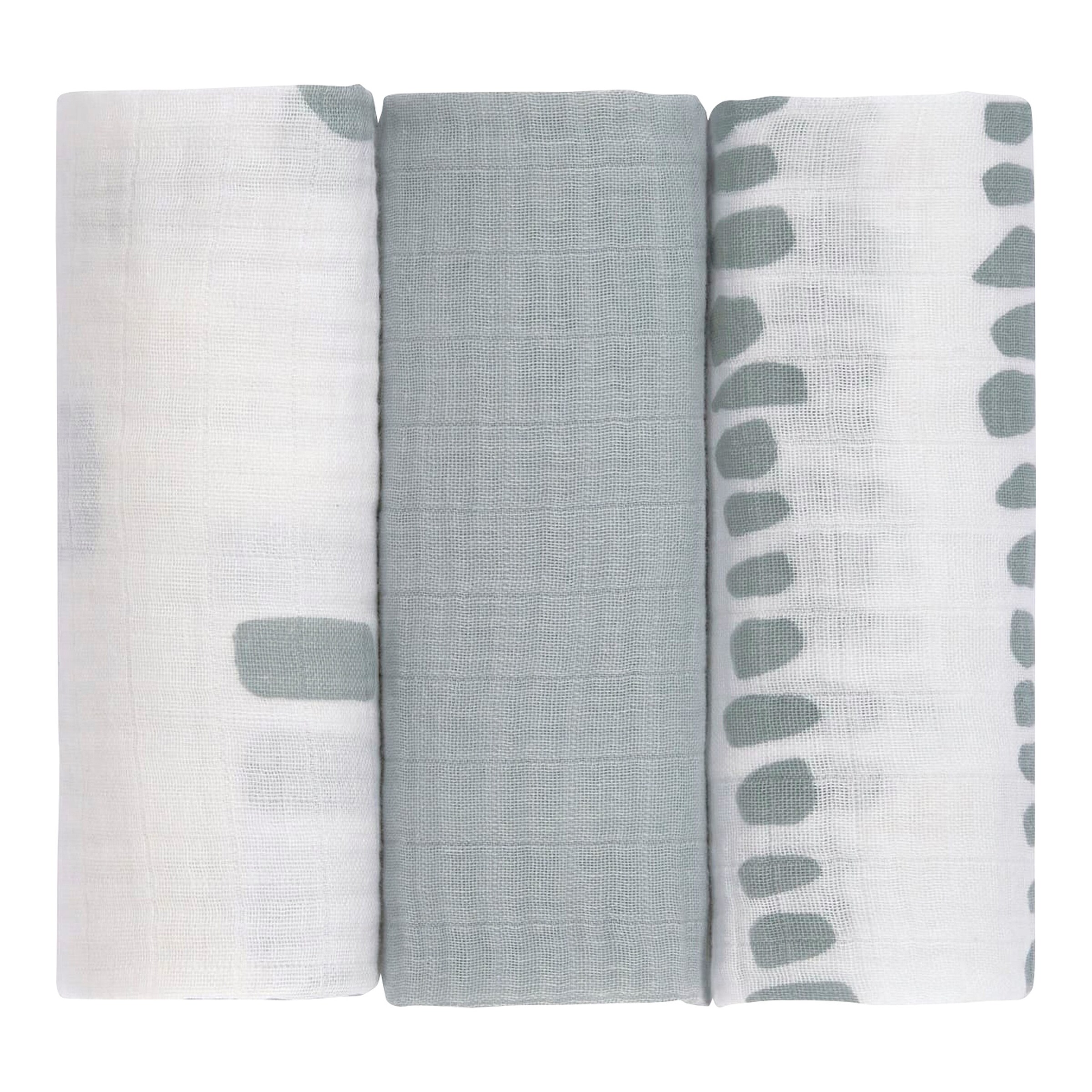 Lässig 3er-Pack Mullwindeln 60x60cm grau