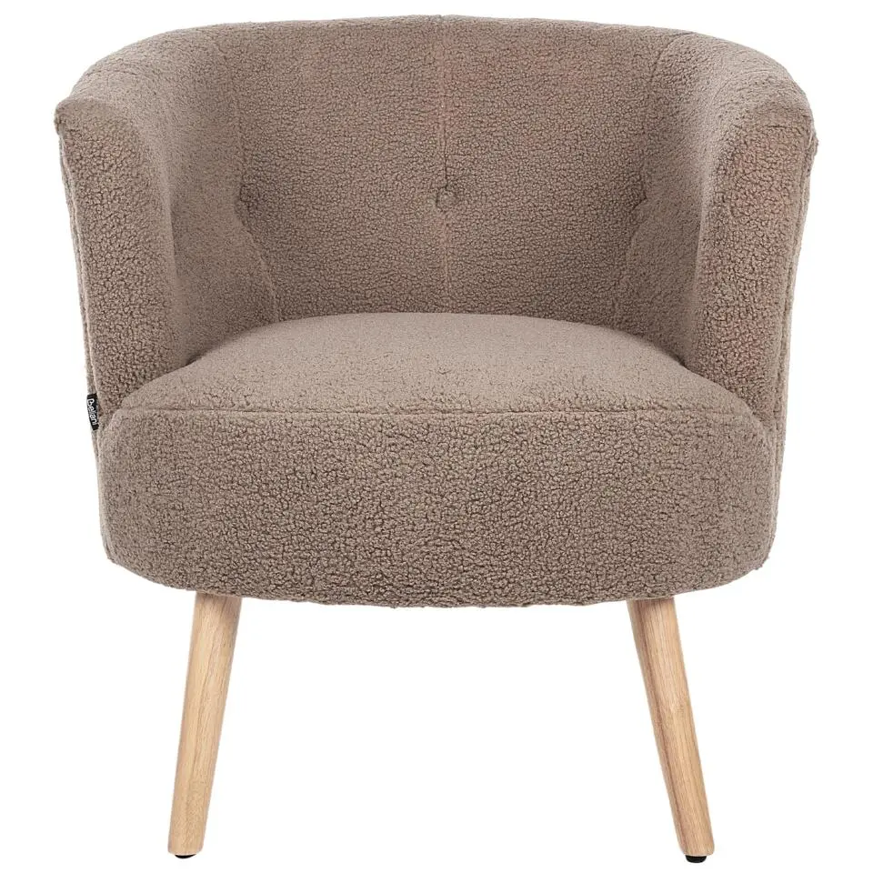 ODENZEN - Fauteuil - Bruin - Bouclé
