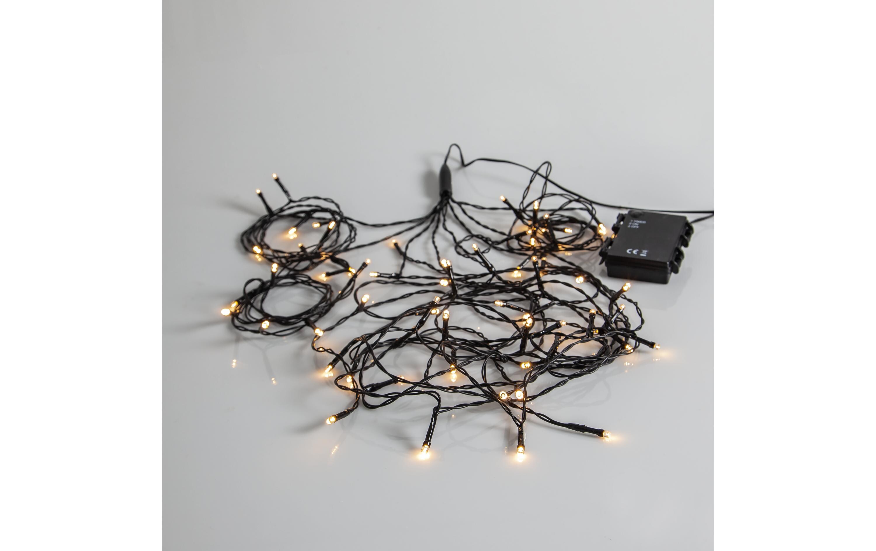 LED-Lichterkette Akku mit 8 Strängen 64 LED, 270 cm, outdoorLichterkette mit Batterien