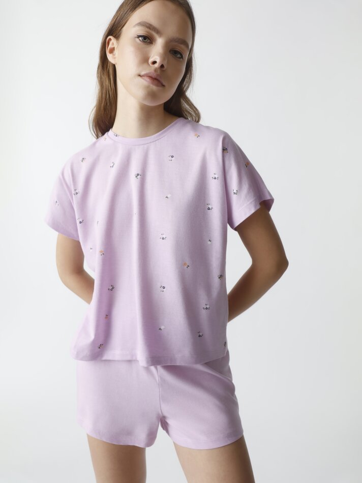 Conjunto de pijama estampado - Lilás