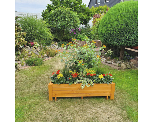Houten bloembak “Romantica” 34 x 38 x 118 cm honingkleurig