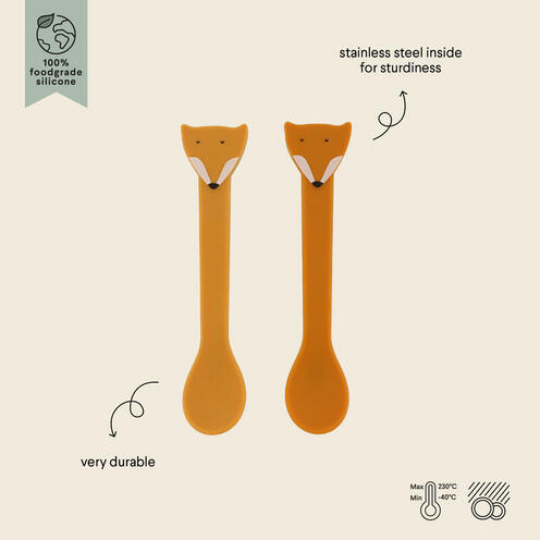 Lot de 2 cuillères silicone Mr. Fox - Orange - TRIXIE
