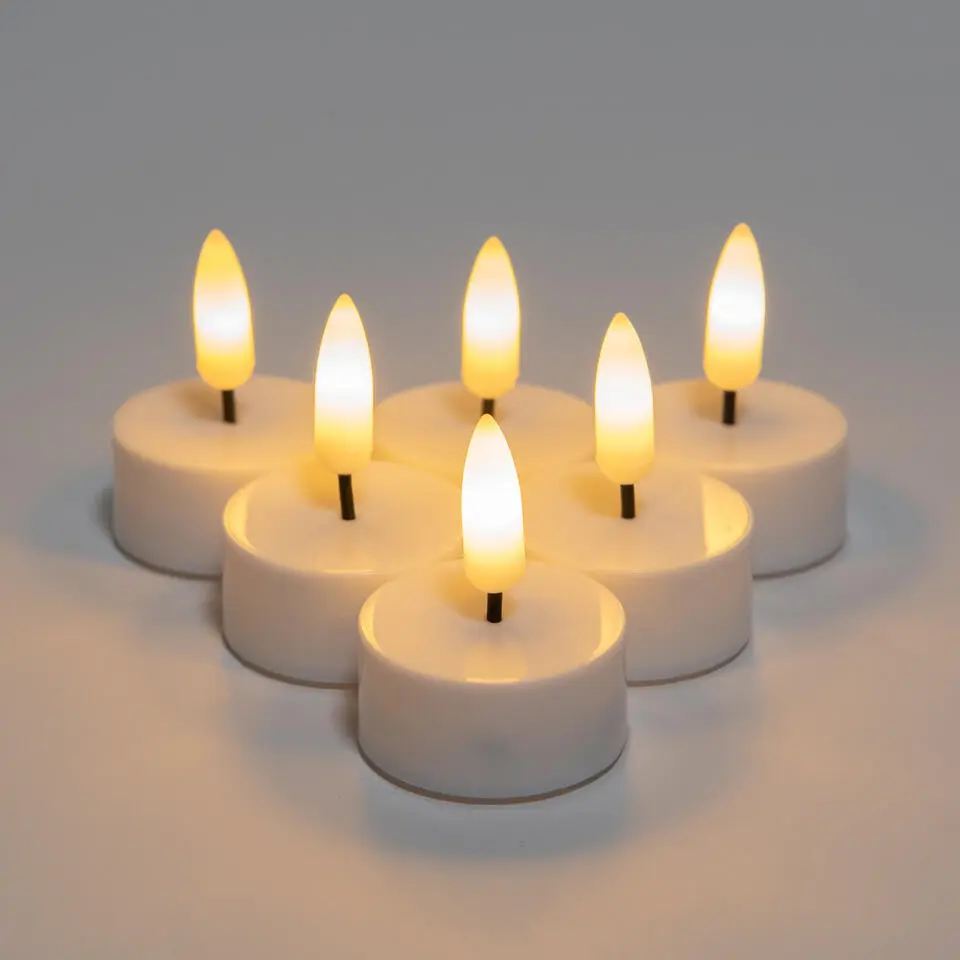 Anna's Collection LED waxinelichtjes - 6x -wit - 3,5 x 1,5 cm