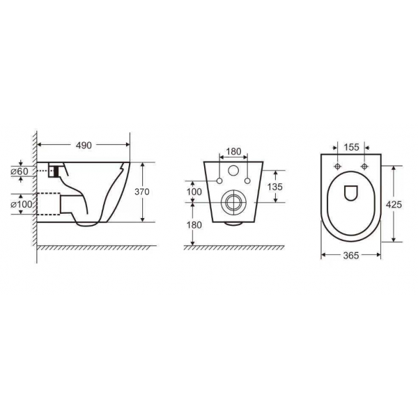 Best Design Morrano hangend toilet randloos lichtroze mat