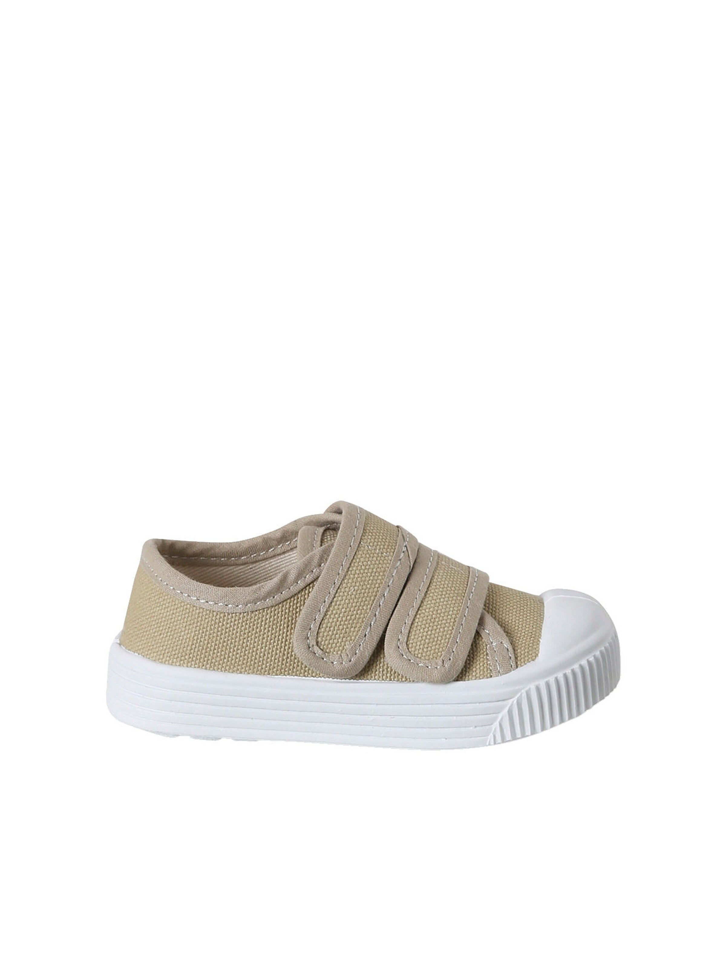 Vertbaudet Baby Stoffschuhe mit Klettriemchen beige