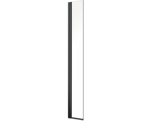 form&style zijpaneel MODENA 30 x 195 cm, profiel zwart mat, helder glas, omkeerbaar, vuilafstotende glascoating