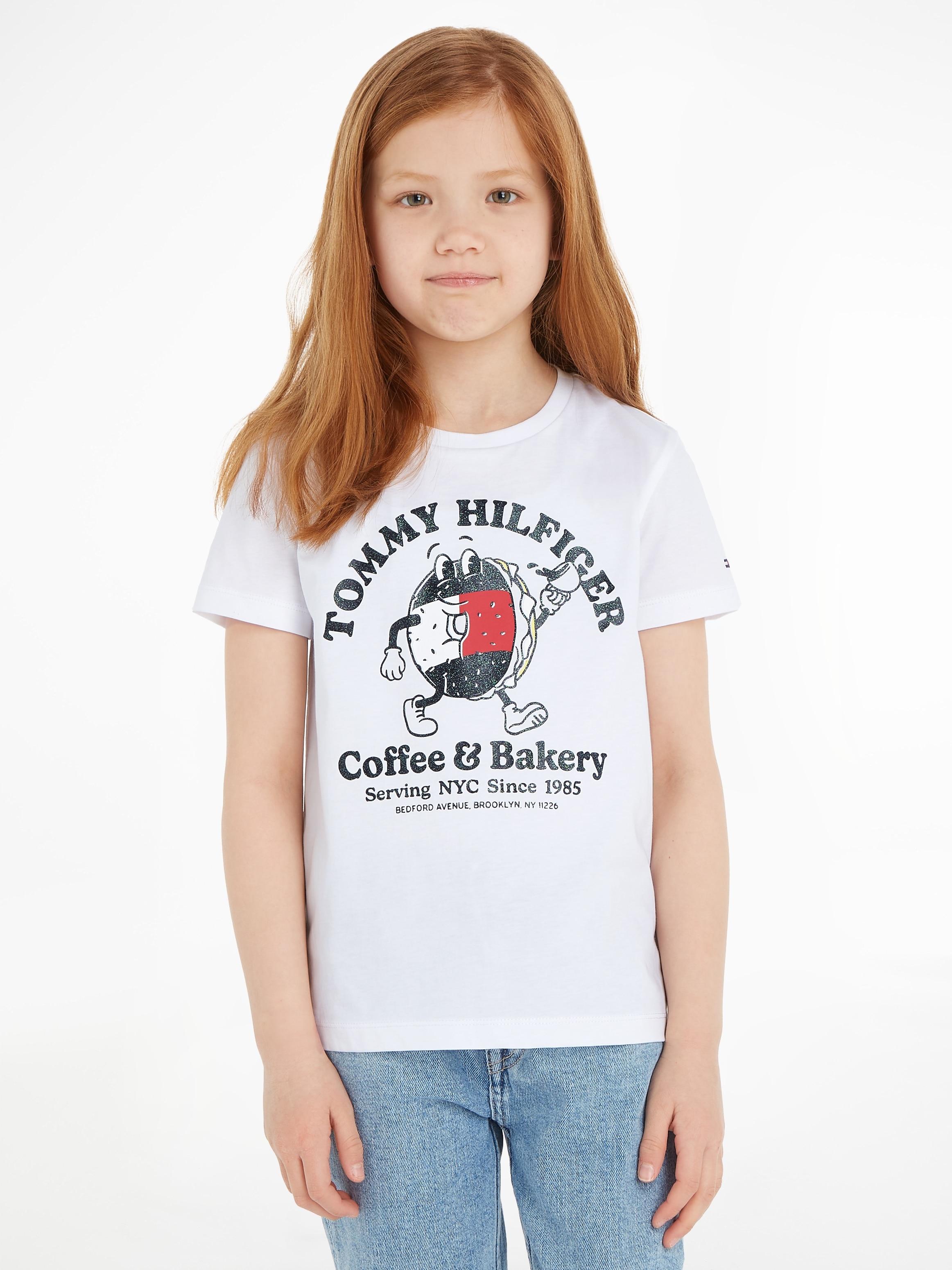 Tommy Hilfiger T-Shirt »TOMMY BAGELS TEE S/S«, mit grossem Druck