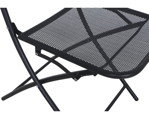 Siena Garden 2-zits balkonset bestaande uit: tafel, 2 stoelen, antraciet aluminium, opvouwbaar