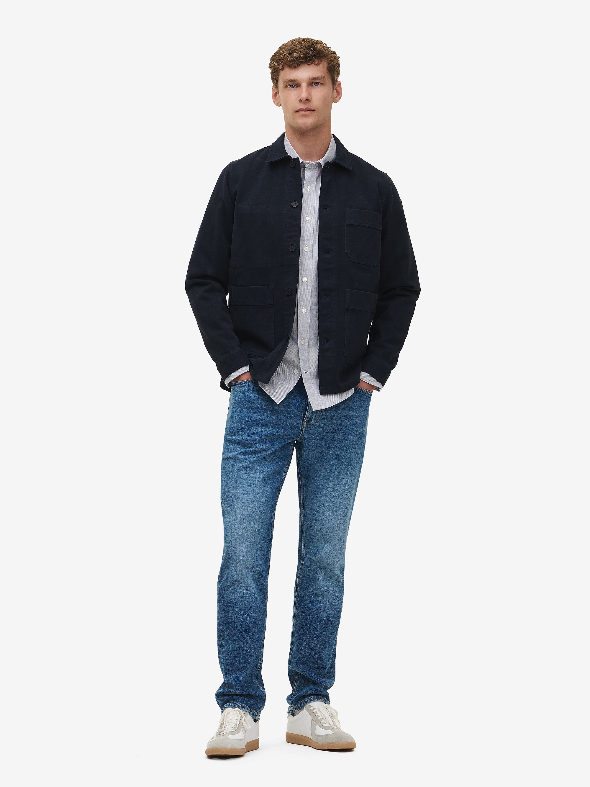 Brookvale Fine Stripe Cotton SH01008-BLU