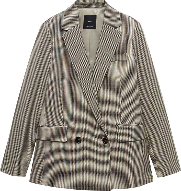 MANGO Double-breasted blazer Brown