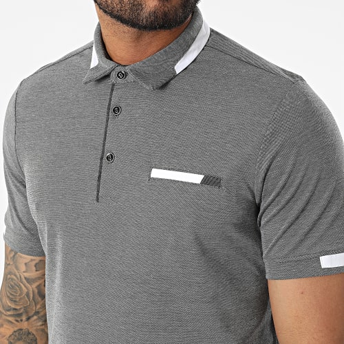 Polo Manches Courtes 572 Noir Chiné