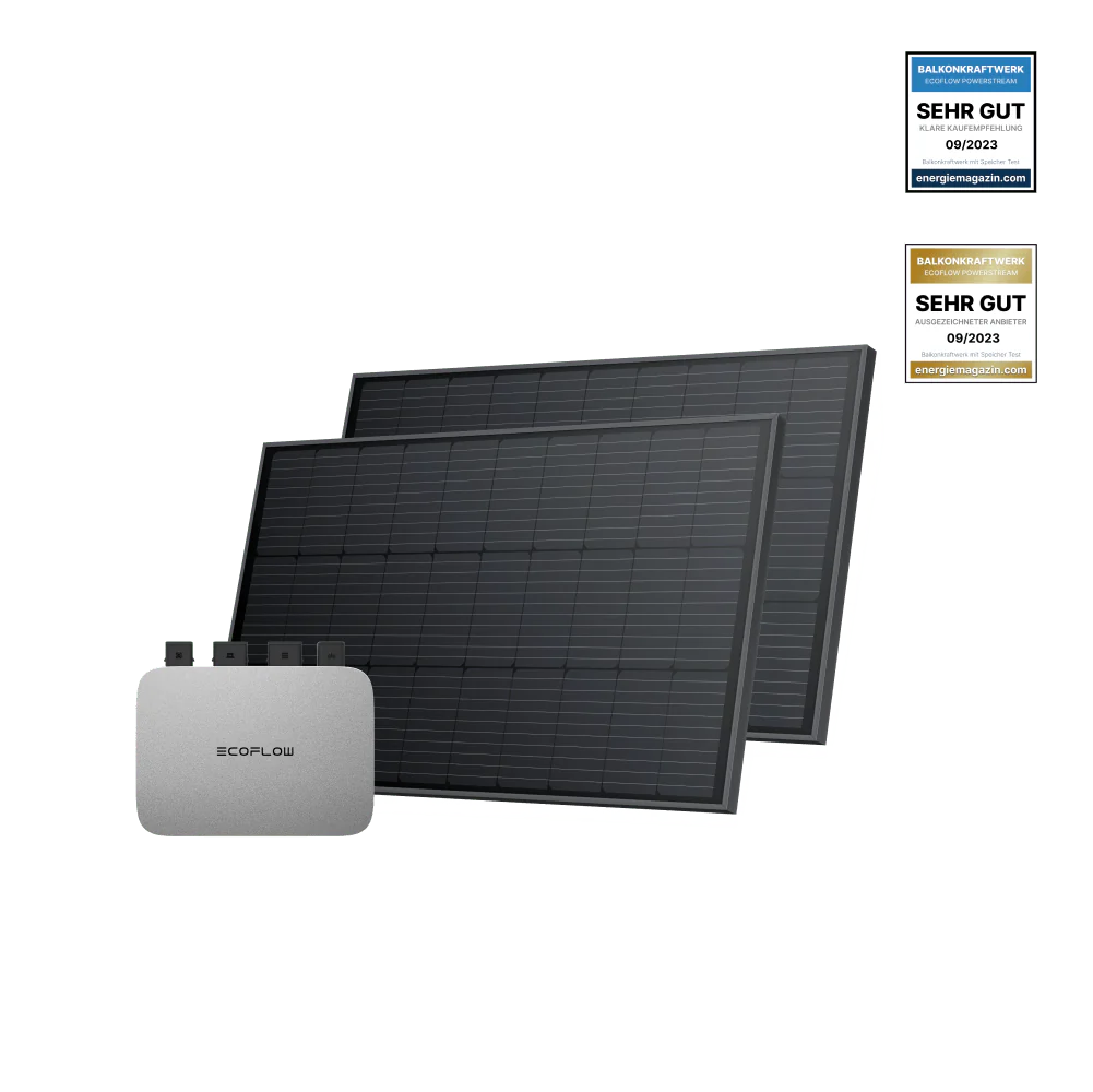 EcoFlow PowerStream Balkonkraftwerk 800W - 400W Starres Solarpanel
