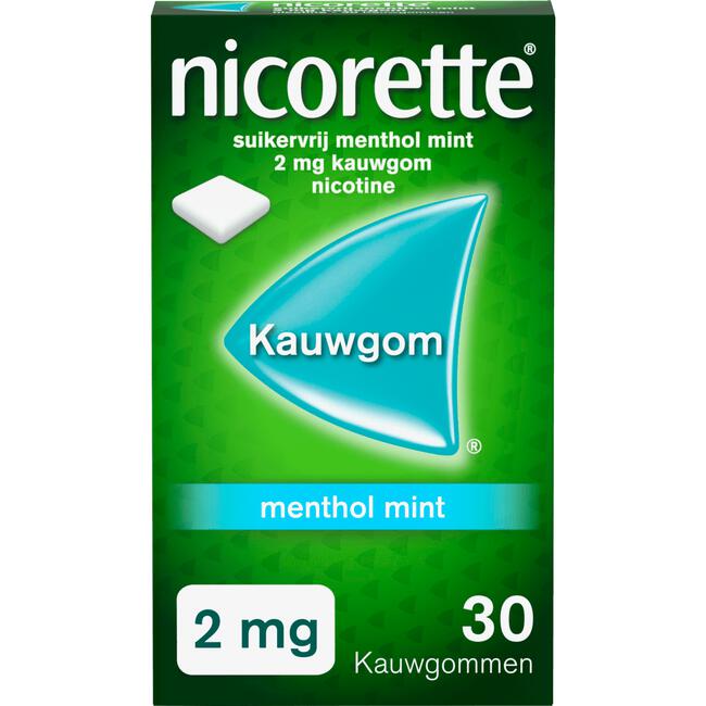 Nicorette Suikervrij Menthol Mint Kauwgom 2 Mg 30 Stuks