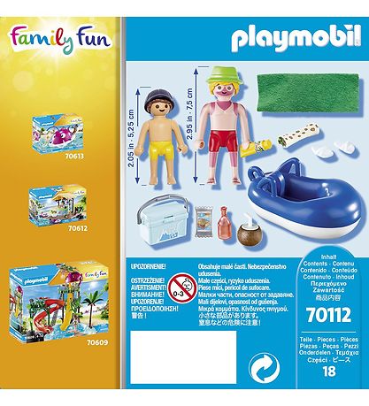 Playmobil Familie Fun - Badegast mit Schwimmring - 70112 - 18 Te