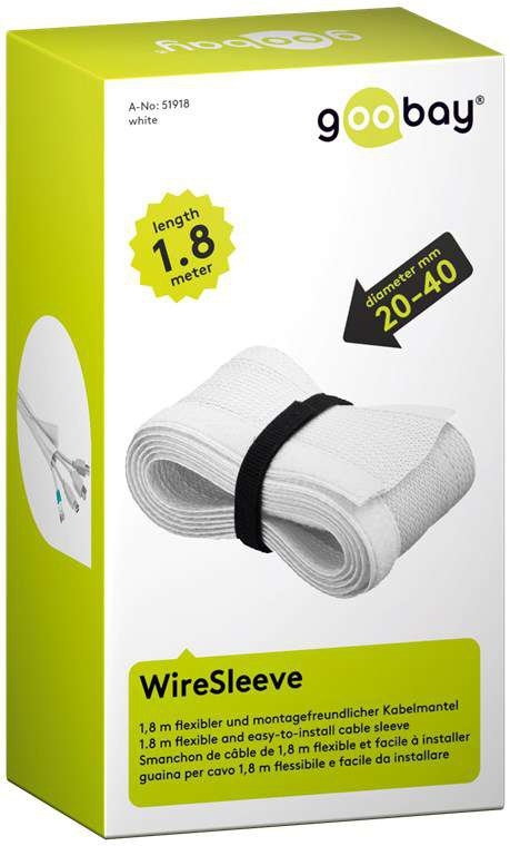Goobay CM WireSleeve Kabelmantel 1,8 m weiß