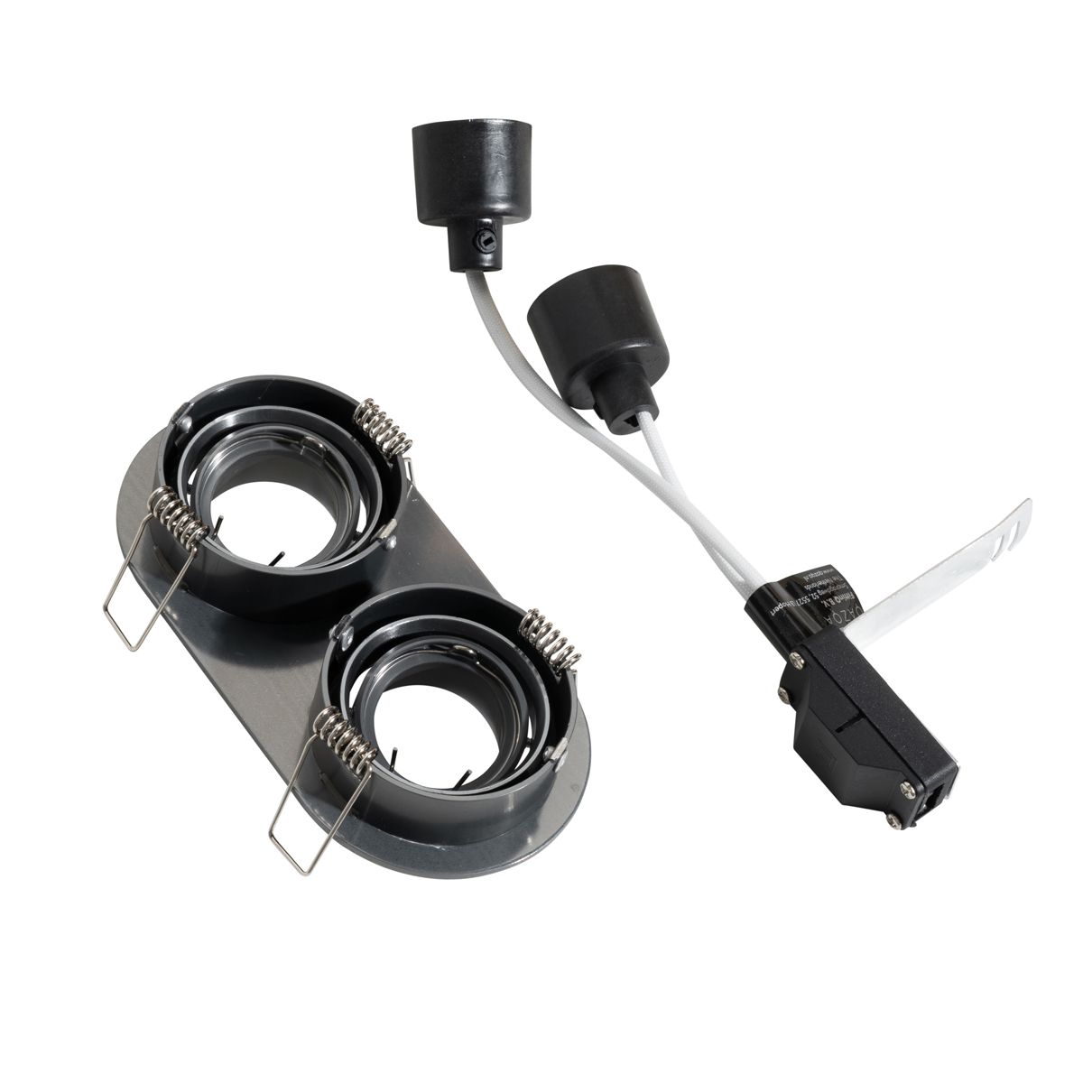 Set van 6 inbouwspots gunmetal GU10 35mm kantelbaar 2-lichts - Installa