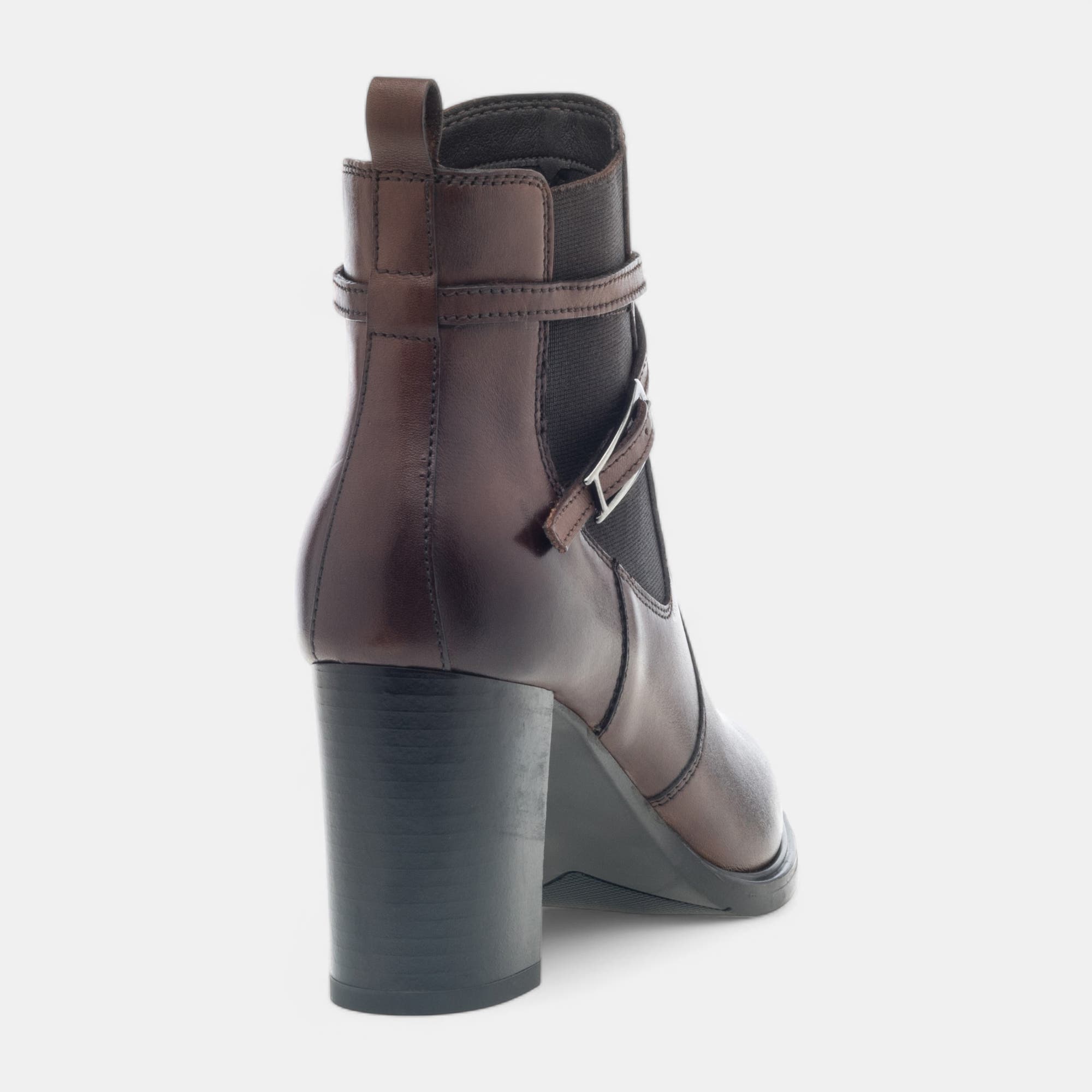 Bottines à talon Femme en cuir marron