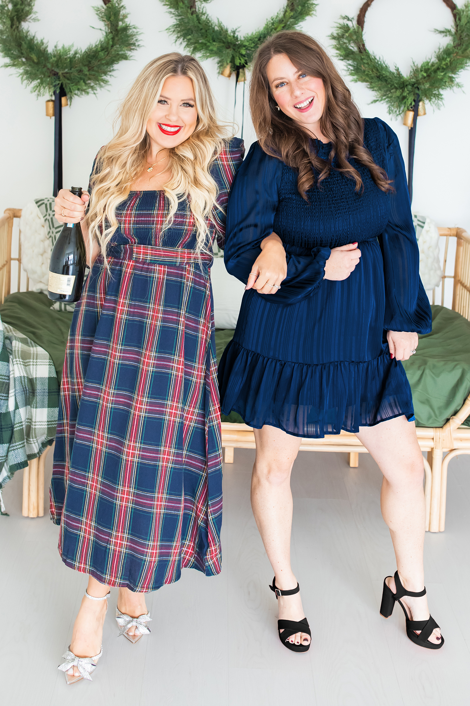 Robe avec manches bouffantes à smocks