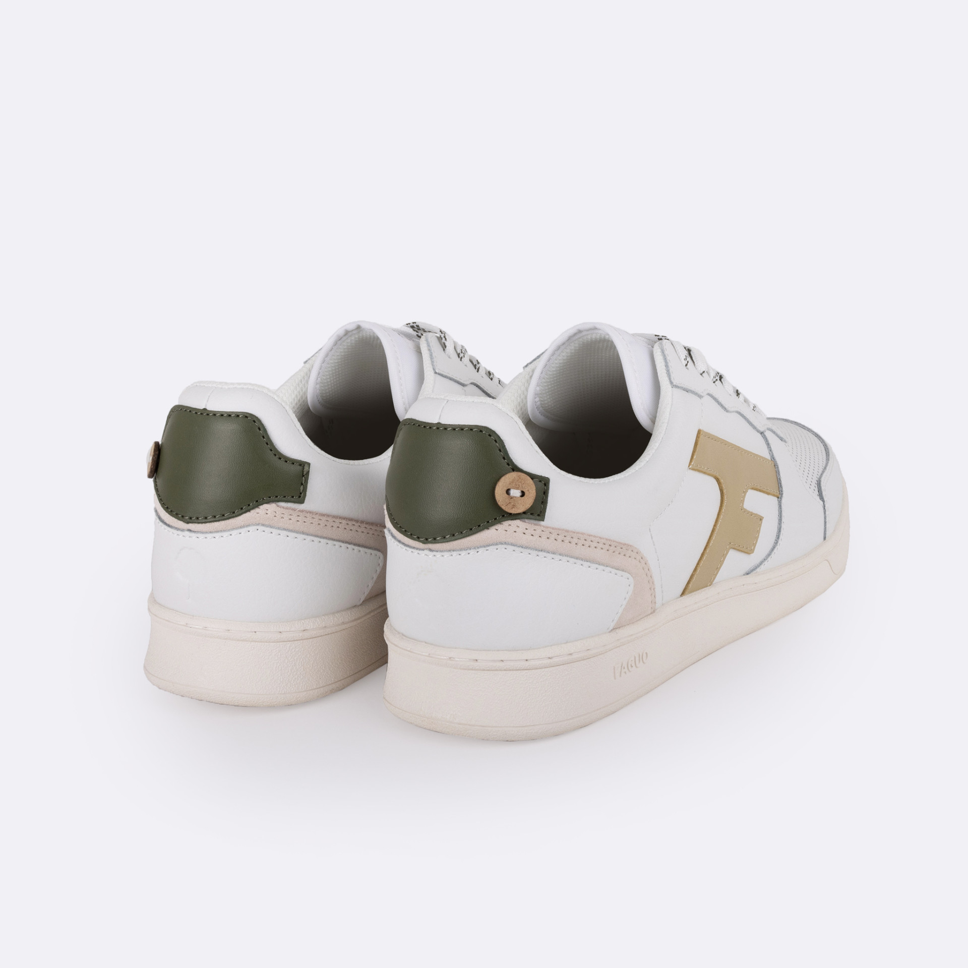 Baskets blanches & beiges cuir et suède - modèle hazel