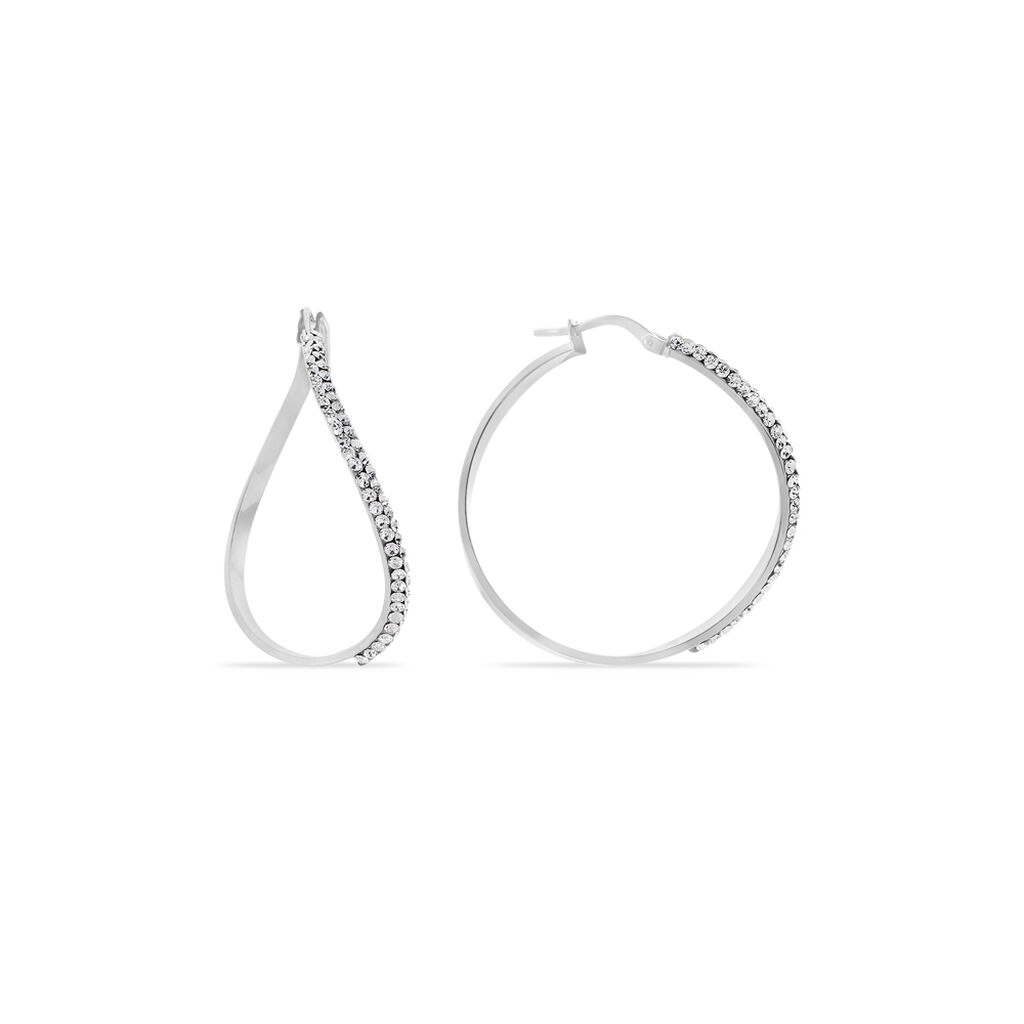 Créoles Honey Or Blanc Strass