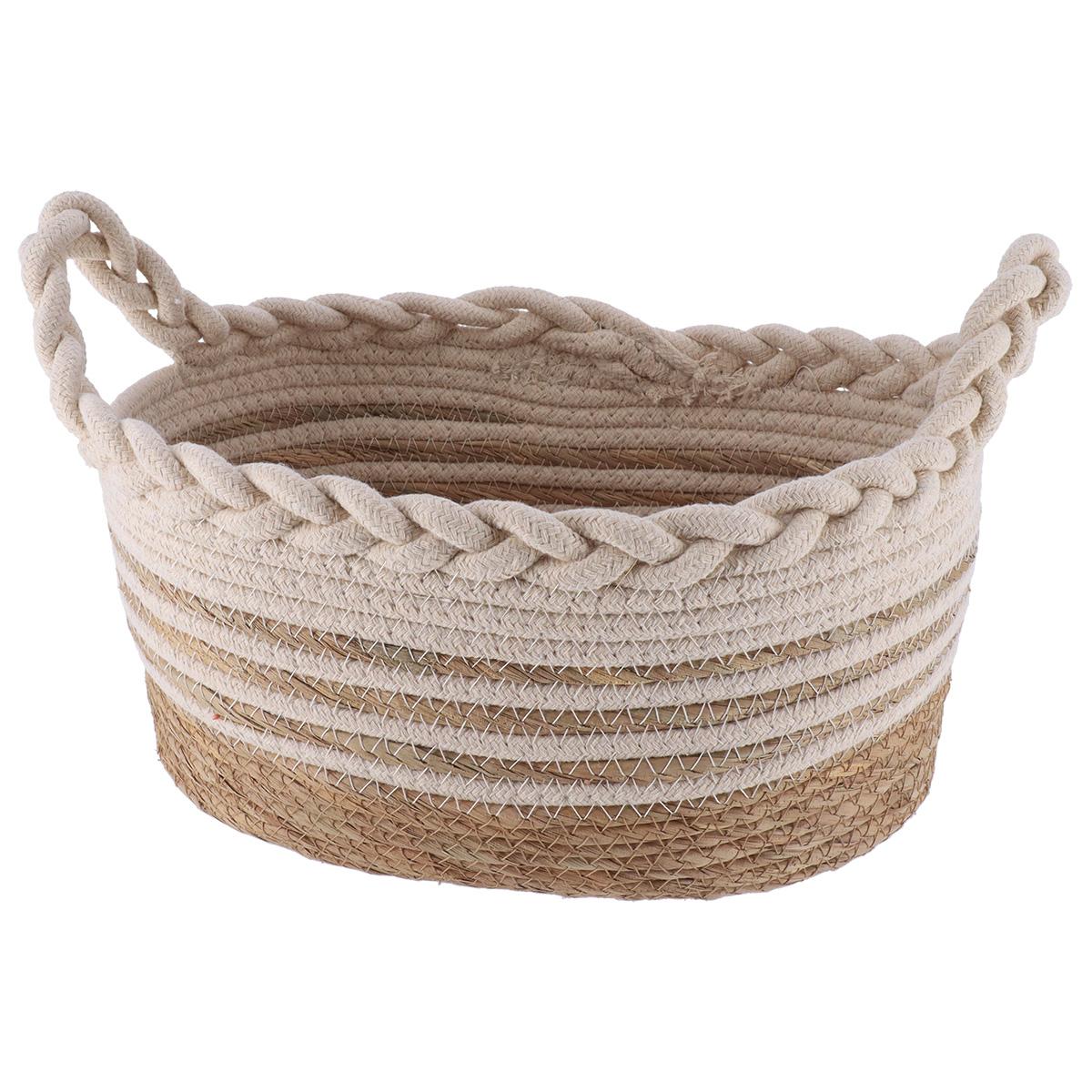 PANIERE OVALE NATURELLE 28X18X14CM BEIGE