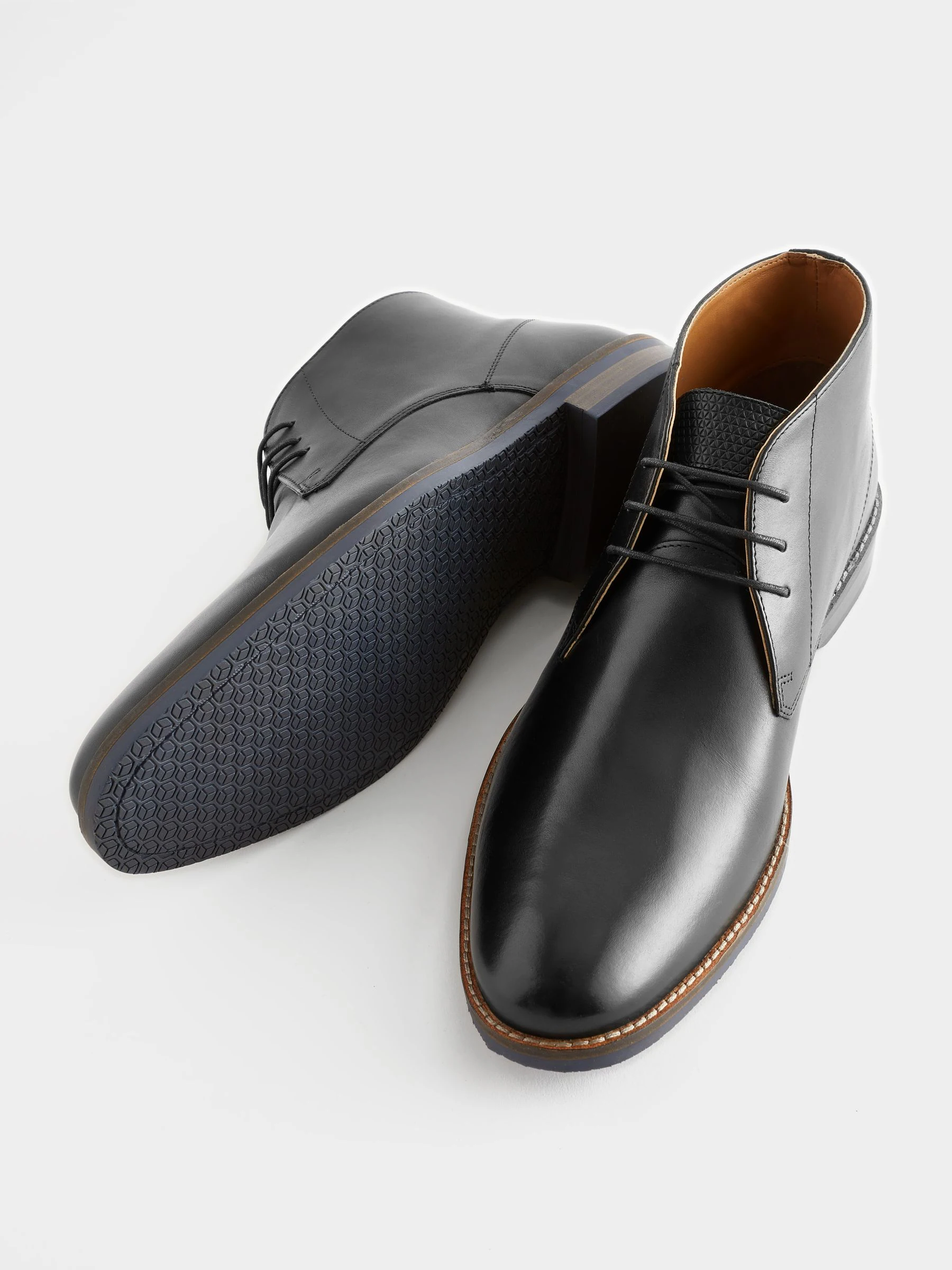 Zwart - Leren chukka schoen