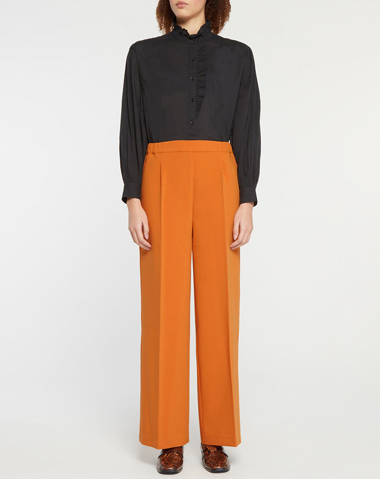 Galeries Lafayette Pantalon large Pierrot Pol orange