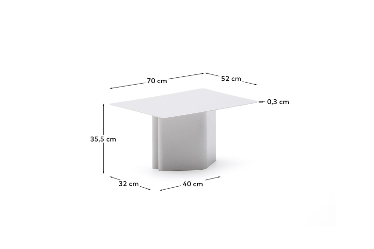 Kave Home Arvin salontafel 70x52 grijs