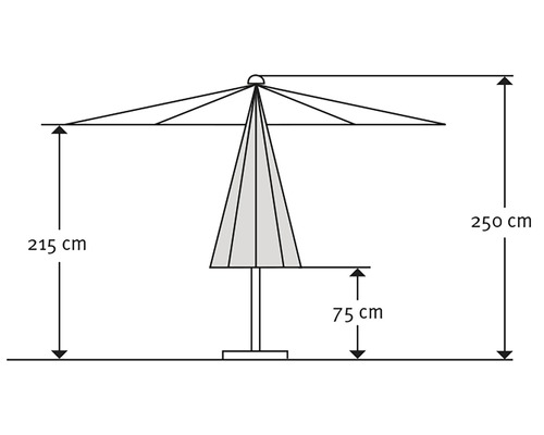 Schneider Korsika parasol Ø 320 H 250 cm, polyacryl 250 g/m², bruin melange
