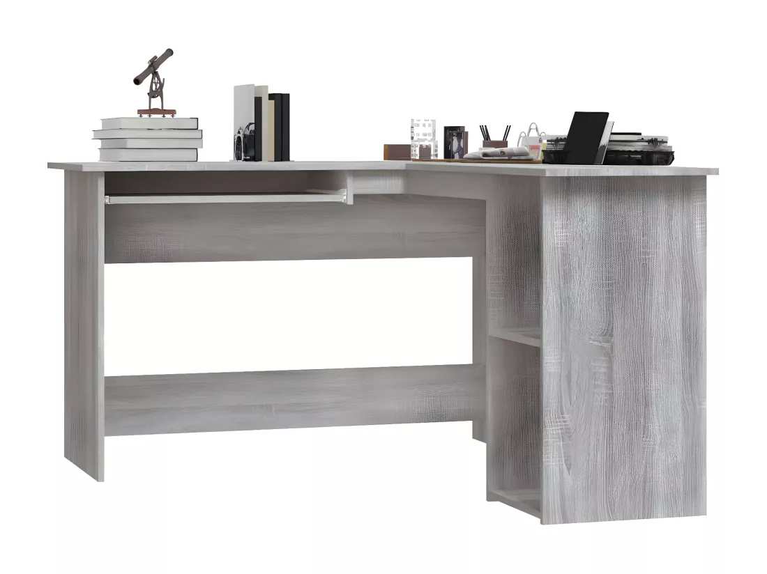 Bureau d'angle sonoma gris 120x140x75 cm bois d'ingénierie