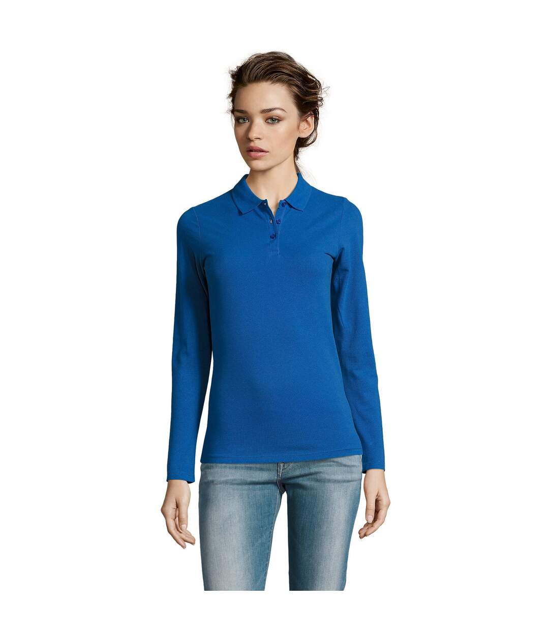 SOLS - Polo manches longues PERFECT - Femme (Bleu roi) - UTPC2908