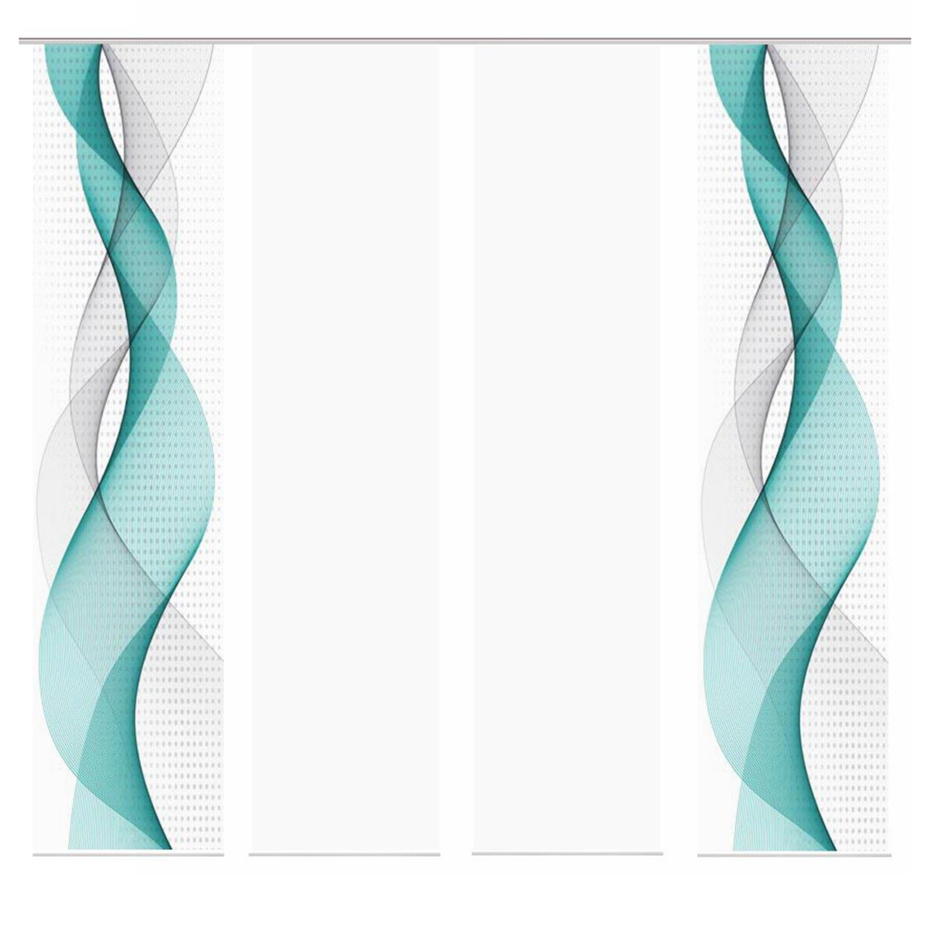 4-teiliges Schiebevorhang-Set OPALIA - türkis - je 60x245 cm
