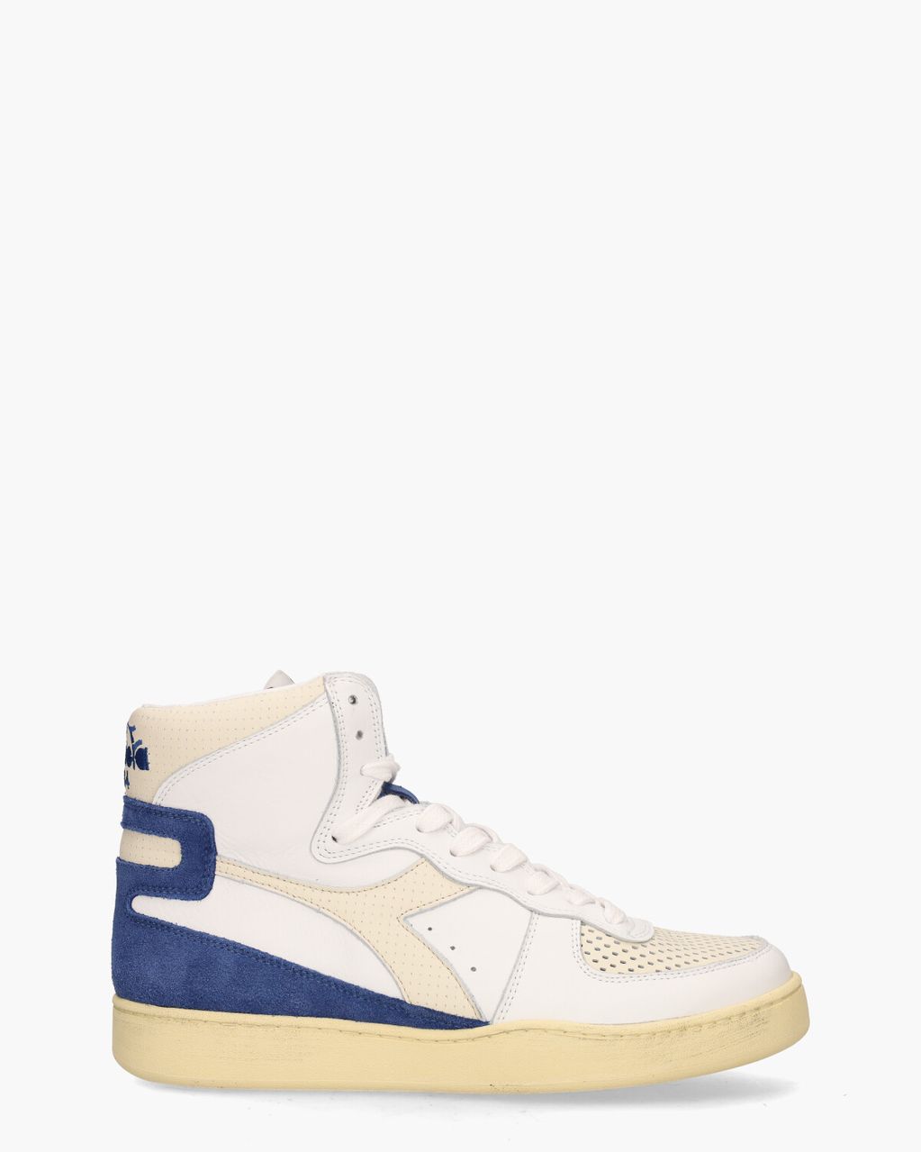 Diadora Heritage Mi Basket Punched Italia Wit/Blauw Herensneakers