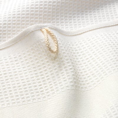 Handtuch Waffelpiqué Halbleinen weiß, Handtuch