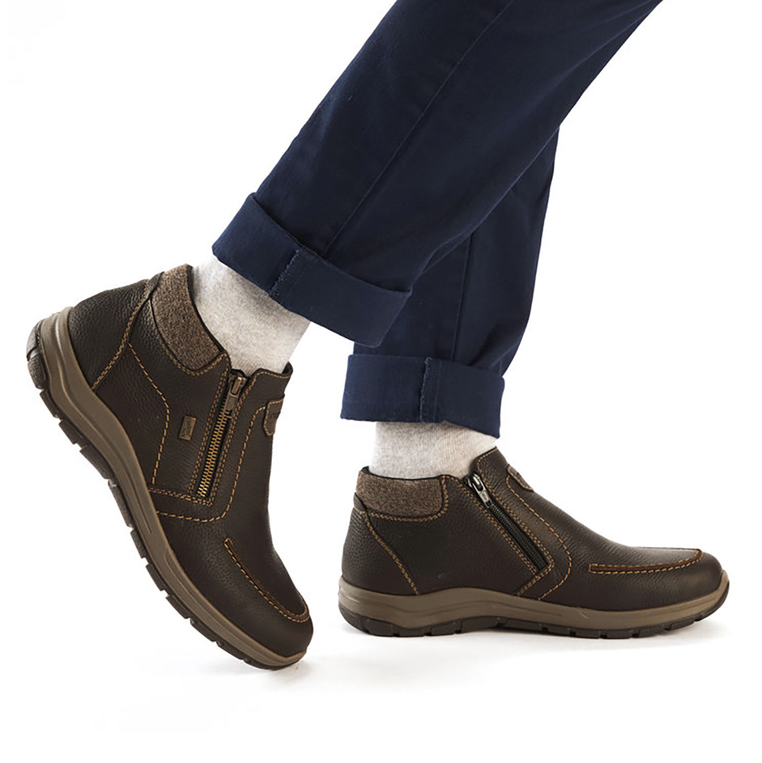 RIEKER Kurzstiefel für Herren aus pflegeleichtem Glattleder