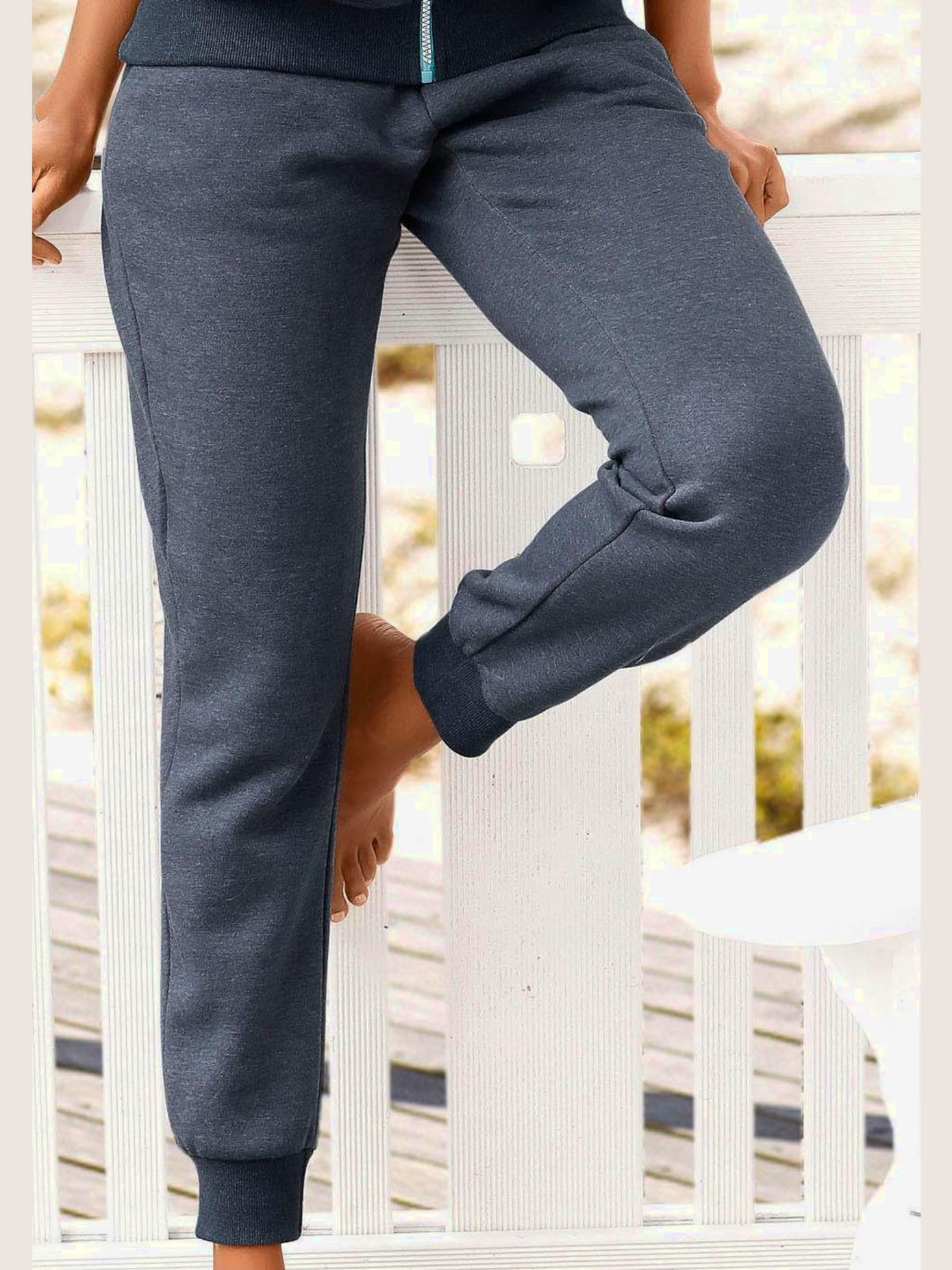 Pantalon détente pantalon molletonné, ceinture élastique côtelée à coulisse