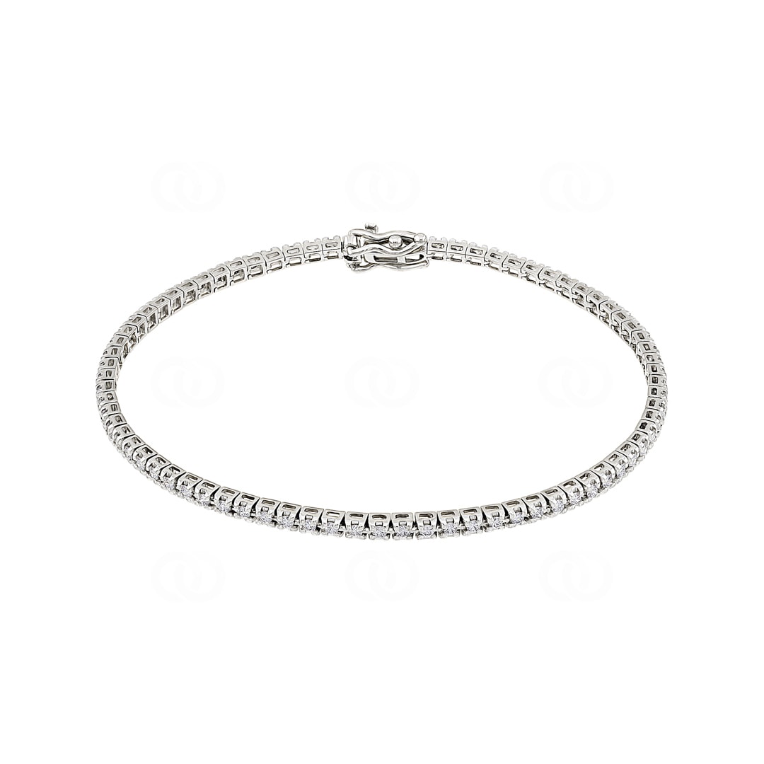 1.00 Karat Diamanten Tennisarmband 750/18 K Weissgold